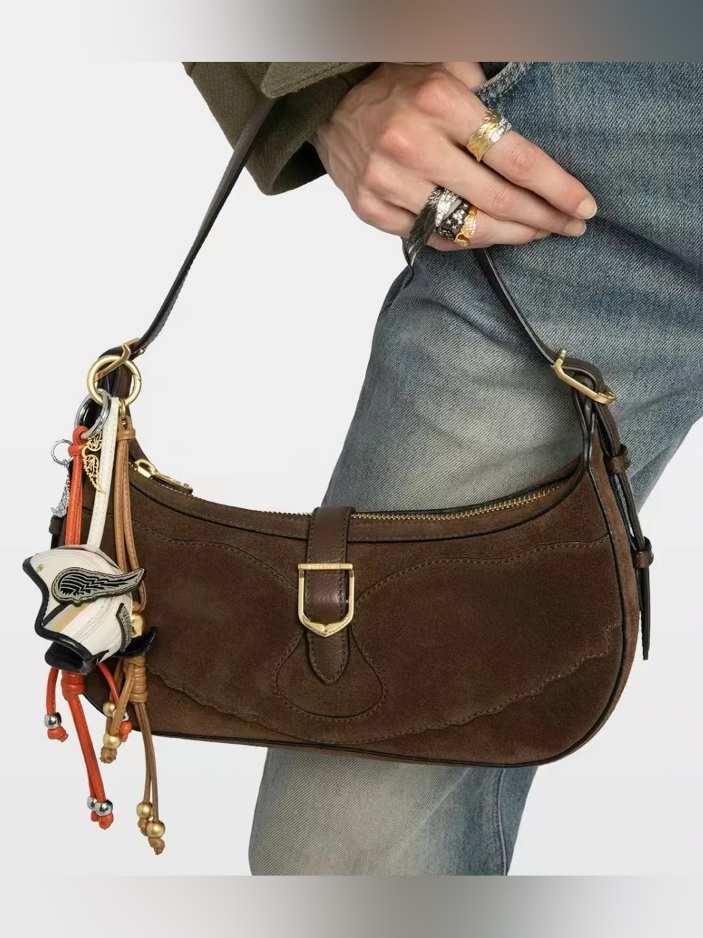 Zadig&Voltaire Moonrise Suede Shoulder Bag